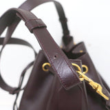 Saint Laurent Emmanuelle Large Bucket Bag Burgundy Leather Crossbody