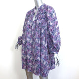 Isabel Marant Etoile Virginie Mini Dress Purple Floral Print Cotton Size 34 NEW