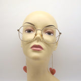 Gucci Heart Pendant Charms Square Eyeglasses Gold / Pink GG1032O 001