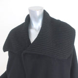 Vince Ribbed Collar Draped Jacket Black Wool Size Small