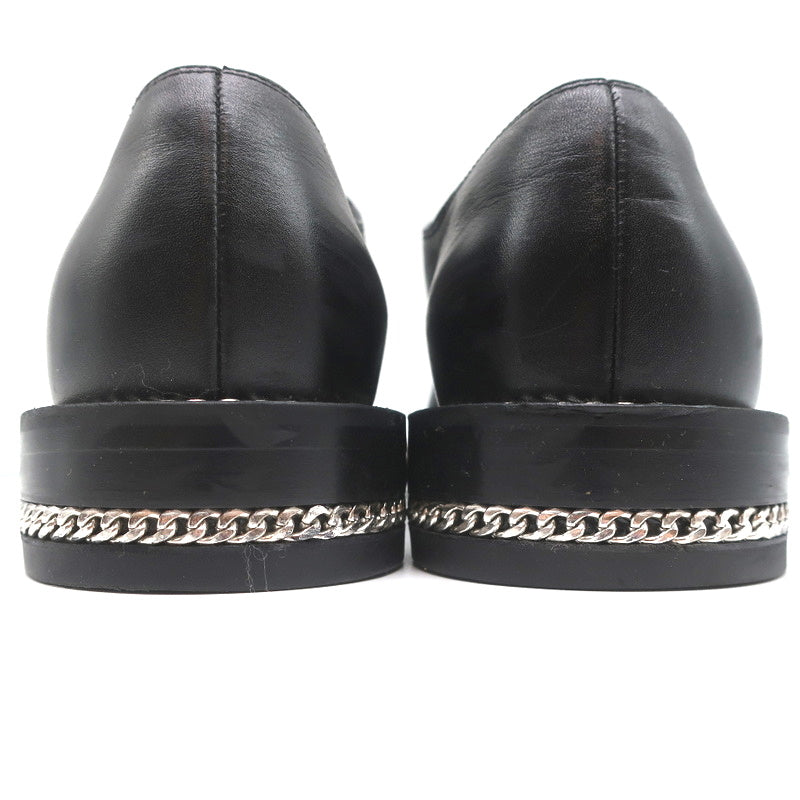 Givenchy Chain-Wrapped Derby Oxfords Black Leather Size 37 Laceless Loafers