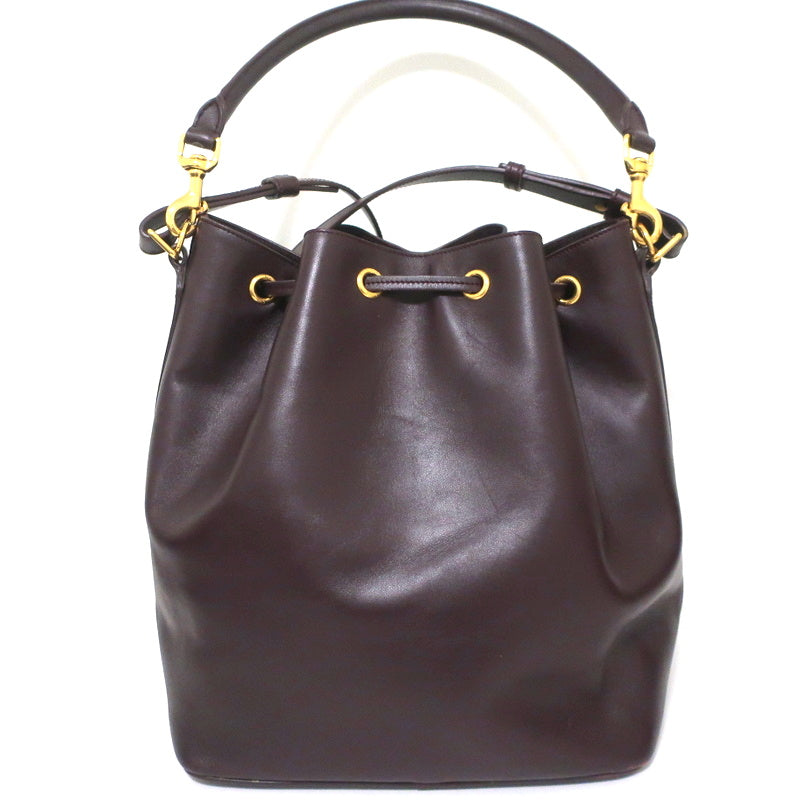 Saint Laurent Emmanuelle Large Bucket Bag Burgundy Leather Crossbody