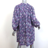 Isabel Marant Etoile Virginie Mini Dress Purple Floral Print Cotton Size 34 NEW