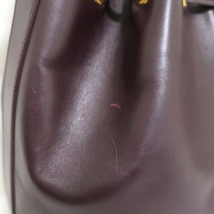 Saint Laurent Emmanuelle Large Bucket Bag Burgundy Leather Crossbody