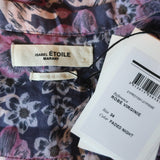 Isabel Marant Etoile Virginie Mini Dress Purple Floral Print Cotton Size 34 NEW