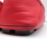 Gucci GG Marmont Web Driver Loafers Red Leather Size 38.5