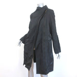 Kaufman Franco Multi-Zipper Coat Black Leather-Paneled Polyester Size 8 NEW