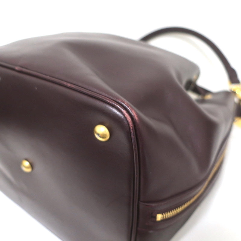 Saint Laurent Emmanuelle Large Bucket Bag Burgundy Leather Crossbody