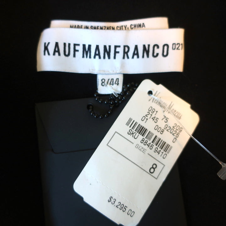 Kaufman Franco Multi-Zipper Coat Black Leather-Paneled Polyester Size 8 NEW
