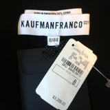 Kaufman Franco Multi-Zipper Coat Black Leather-Paneled Polyester Size 8 NEW