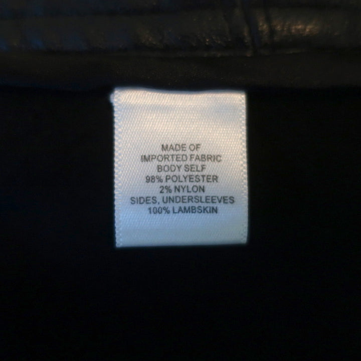 Kaufman Franco Multi-Zipper Coat Black Leather-Paneled Polyester Size 8 NEW