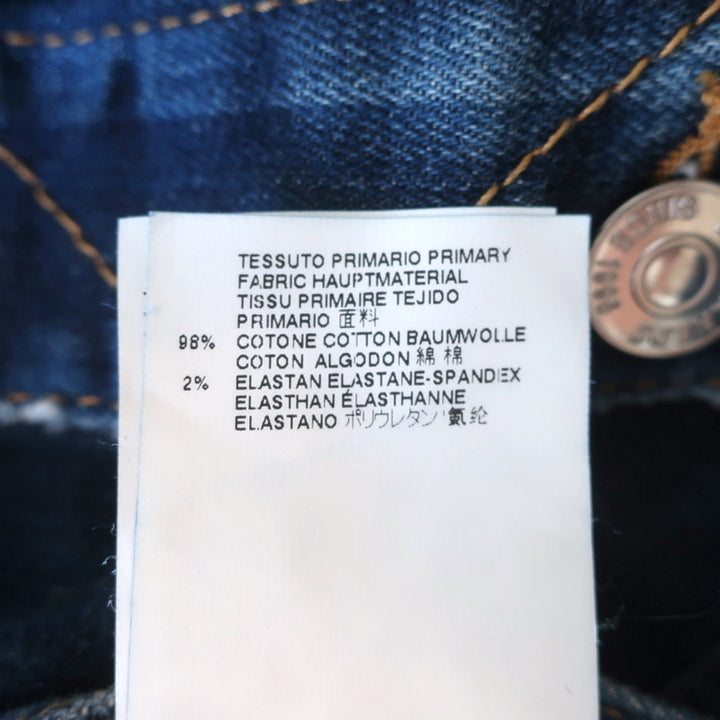 Dsquared2 Paint Splatter Jean Jacket Indigo Stretch Denim Size 46