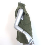 J Brand Arden Military Vest Jungle Green Stretch Cotton Size Medium