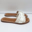 Bottega Veneta Ravello Buckle Slide Sandals White Intrecciato Leather Size 37.5