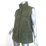 J Brand Arden Military Vest Jungle Green Stretch Cotton Size Medium