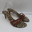 Dolce & Gabbana Double Strap Slide Sandals Brown Leather & Leopard Print Size 41