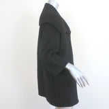 Vince Ribbed Collar Draped Jacket Black Wool Size Small