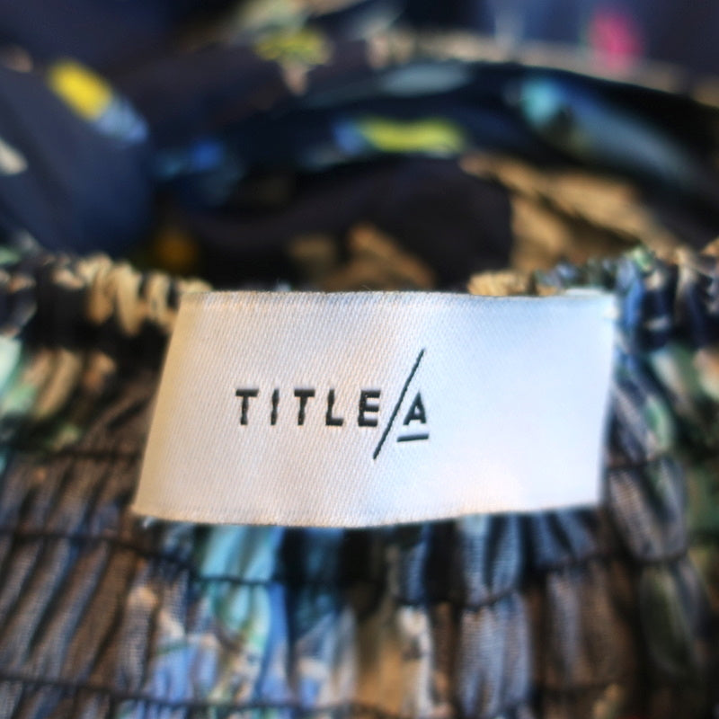 Title A Halter Dress Navy Bird Print Cotton Size Extra Small