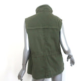 J Brand Arden Military Vest Jungle Green Stretch Cotton Size Medium