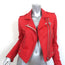 IRO Luiga Leather Biker Jacket Red Size 40 Cropped Moto Jacket