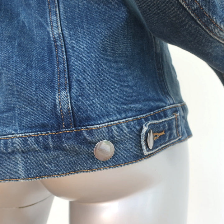 FRAME Jean Jacket Snomass Blue Stretch Denim Size Medium NEW