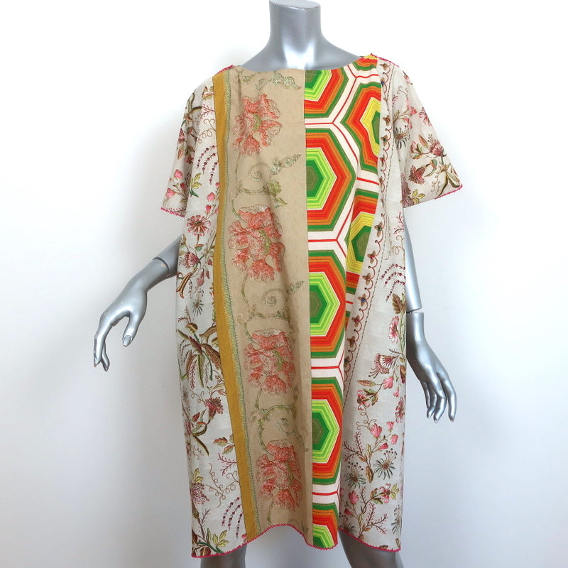 Meghan Kendall Pierre-Louis Mascia Short Kaftan Dress Mixed Floral Print Cotton One Size New