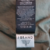 J Brand Arden Military Vest Jungle Green Stretch Cotton Size Medium