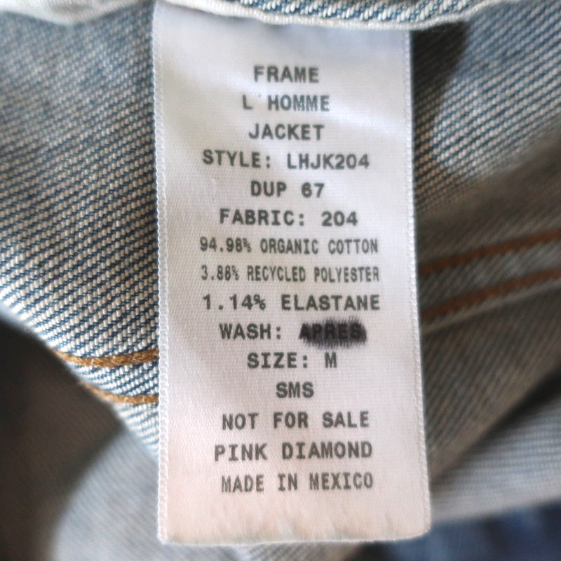 FRAME Jean Jacket Snomass Blue Stretch Denim Size Medium NEW