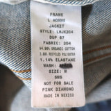 FRAME Jean Jacket Snomass Blue Stretch Denim Size Medium NEW