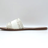 Bottega Veneta Ravello Buckle Slide Sandals White Intrecciato Leather Size 37.5