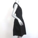 Ralph Lauren Blue Label Sleeveless Dress Black Pleated Stretch Cotton Size 8