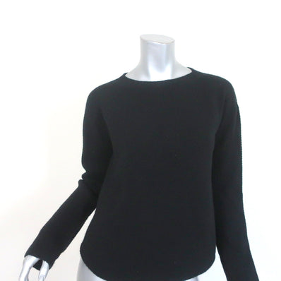 Helmut Lang Cashmere Sweater Black Textured Knit Size Small Crewneck Pullover