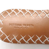 Bottega Veneta Ravello Buckle Slide Sandals White Intrecciato Leather Size 37.5
