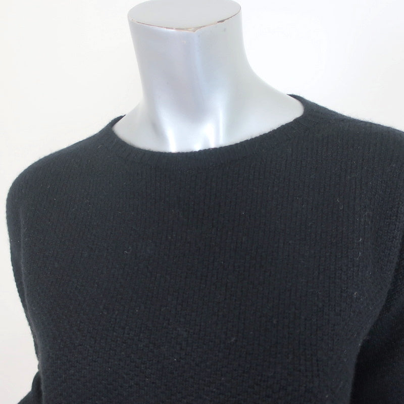 Helmut Lang Cashmere Sweater Black Textured Knit Size Small Crewneck Pullover