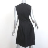Ralph Lauren Blue Label Sleeveless Dress Black Pleated Stretch Cotton Size 8