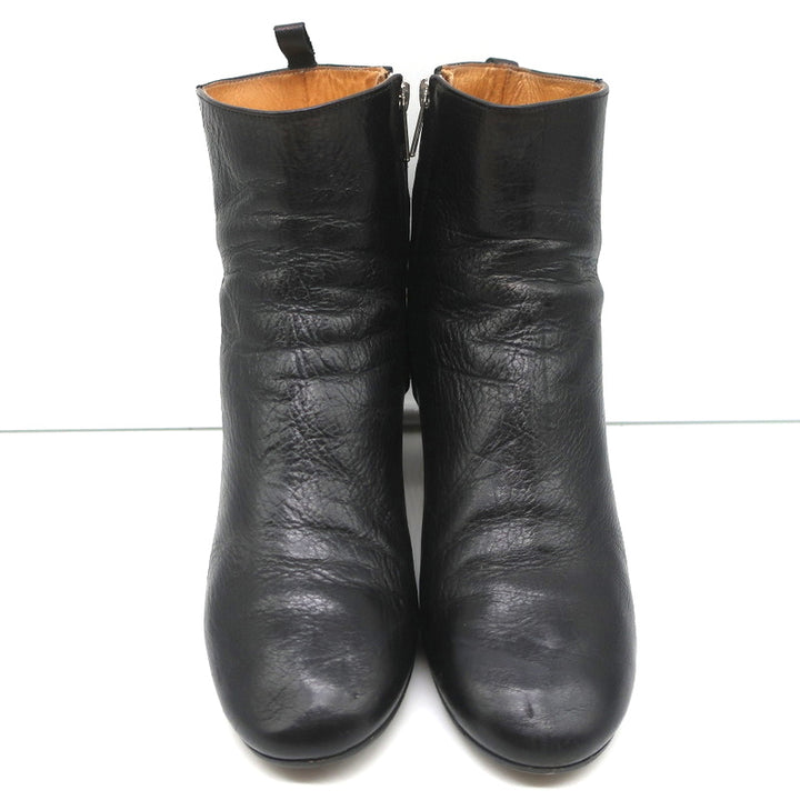 Isabel Marant Etoile Ankle Boots Drew Black Leather Size 37 Wood Heel Booties