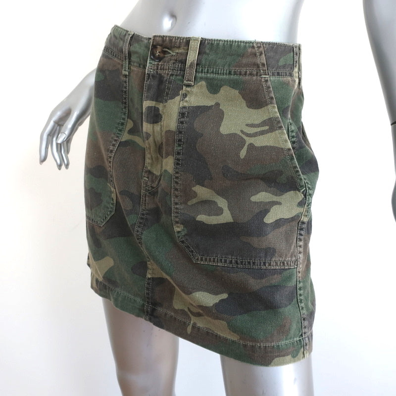 Sundry Camo Utility Mini Skirt Army Green Size 27 NEW
