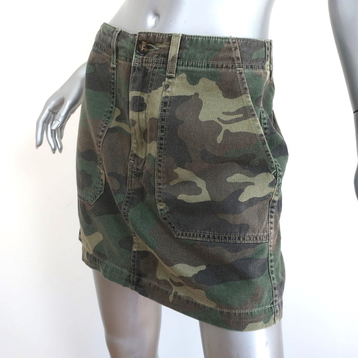 Sundry Camo Utility Mini Skirt Army Green Size 27 NEW