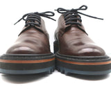 Dries Van Noten Platform Lace-Up Derby Loafers Brown Leather Size 41 NEW