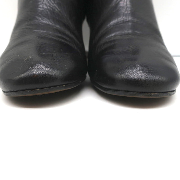 Isabel Marant Etoile Ankle Boots Drew Black Leather Size 37 Wood Heel Booties