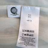 GANNI Blouse Ecru Floral Print Pleated Georgette Size 36 V-Neck Top