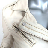 IRO Han Leather Biker Jacket Cream Size 38 Moto Jacket