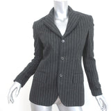 Ralph Lauren Blue Label Pinstripe Blazer Charcoal Wool-Cashmere Size 4