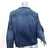 AMO Lola Raw Hem Jean Jacket Treasured Denim Size Large