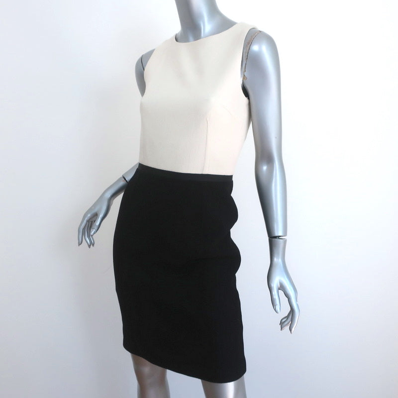 Michael Kors Two-Tone Sleeveless Mini Dress Ivory/Black Wool Crepe Size 4