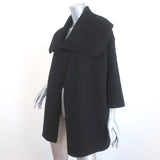 Vince Ribbed Collar Draped Jacket Black Wool Size Small