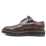 Dries Van Noten Platform Lace-Up Derby Loafers Brown Leather Size 41 NEW