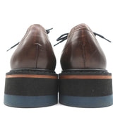 Dries Van Noten Platform Lace-Up Derby Loafers Brown Leather Size 41 NEW