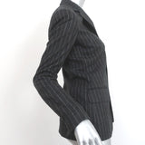 Ralph Lauren Blue Label Pinstripe Blazer Charcoal Wool-Cashmere Size 4