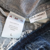 AMO Lola Raw Hem Jean Jacket Treasured Denim Size Large